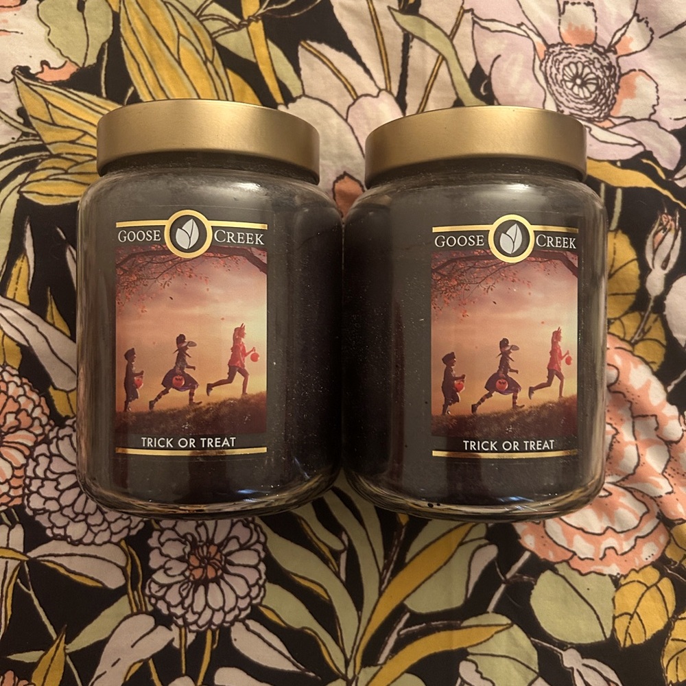 Goose Creek Candles - 2 large jar 24oz two-wick Trick or Treat scent, UNBURNT